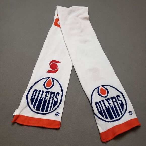 Oilers White, Blue and Orange Scarf - Hockey Edmonton - Picture 6 of 7